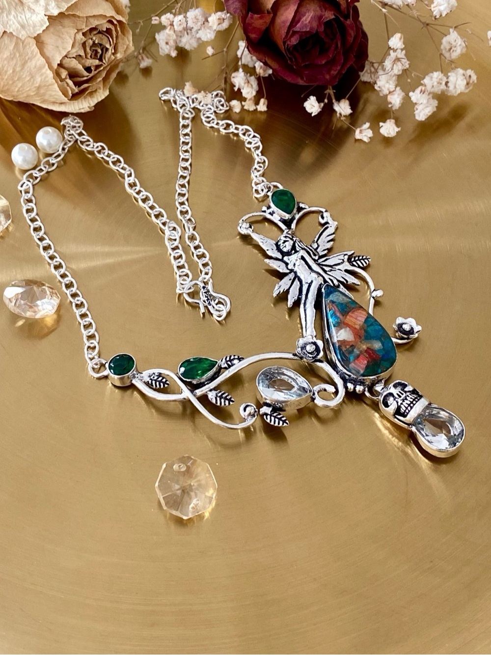 Oyster In Turquoise Mermaid Necklace